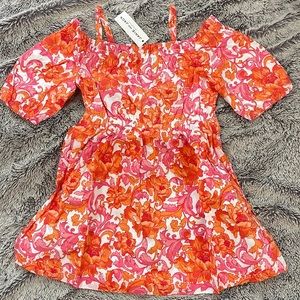 Janie and Jack White Orange and Pink Floral Dress - SIZE 7